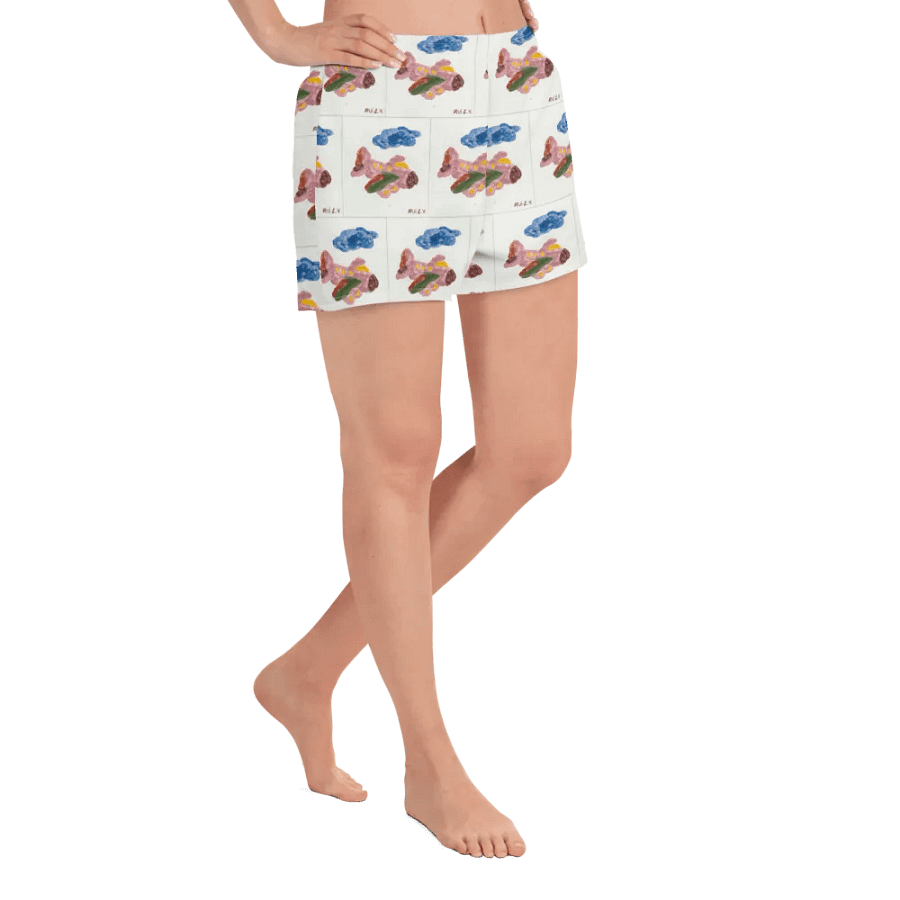 Kid Airplane (All-Over Print Women's Athletic Short Shorts) product image (4)