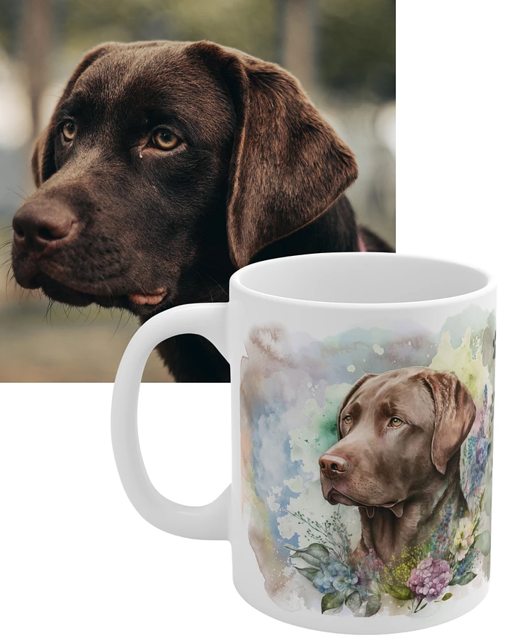 Beautiful Chocolate Lab Watercolor Floral Mug product image (1)