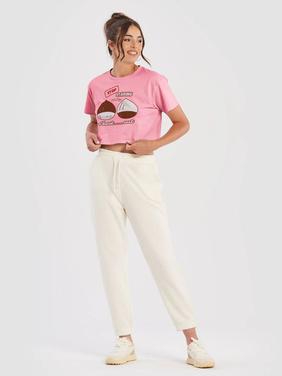 Stop Staring at My Chest....nut Women's Crop Top product image (23)