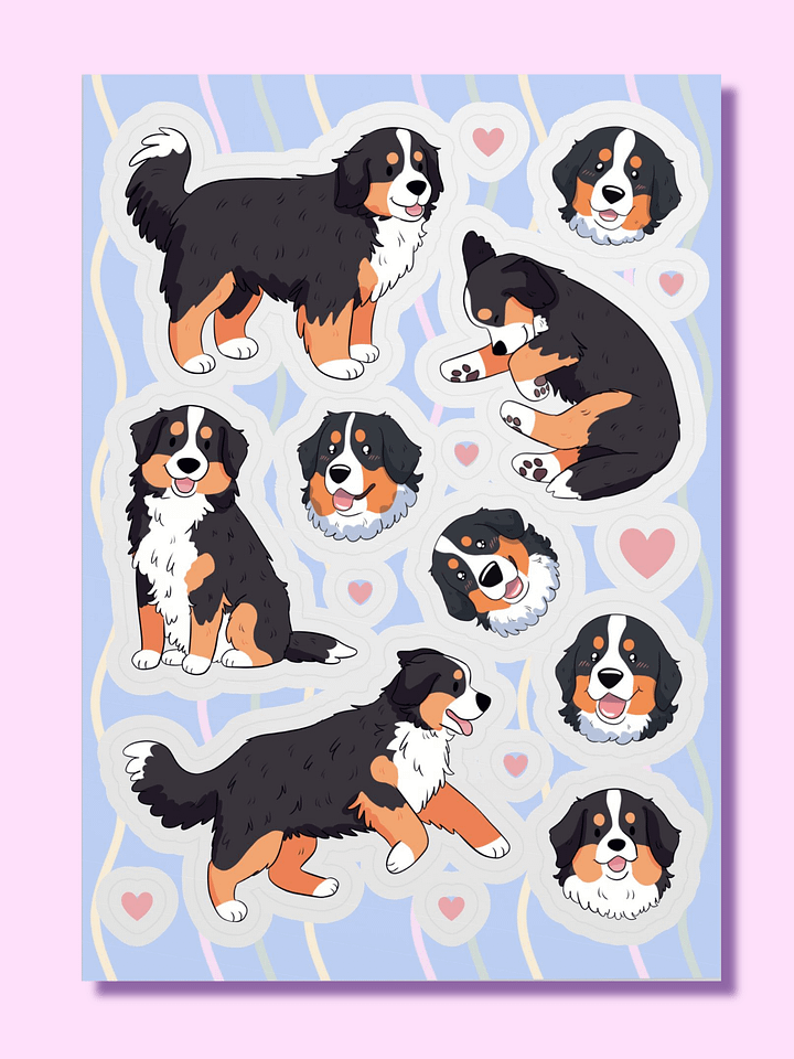 Bernese Mountain Dog Love Sticker Sheet product image (1)