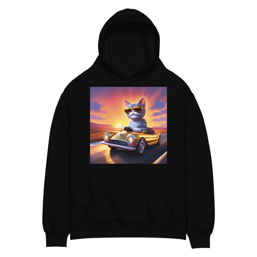 Cool Cat on a Sunset Drive Premium Hoodie product image (2)