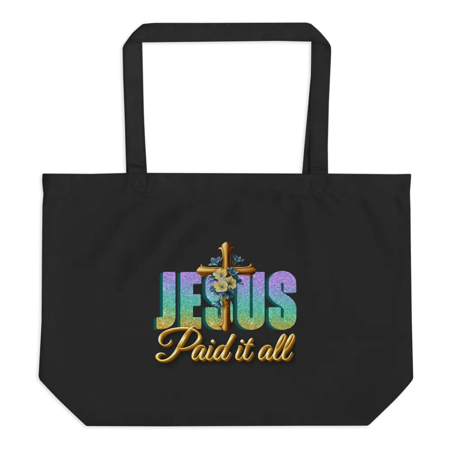 JESUS Paid It All Organic Christian Faith Tote Bag product image (1)