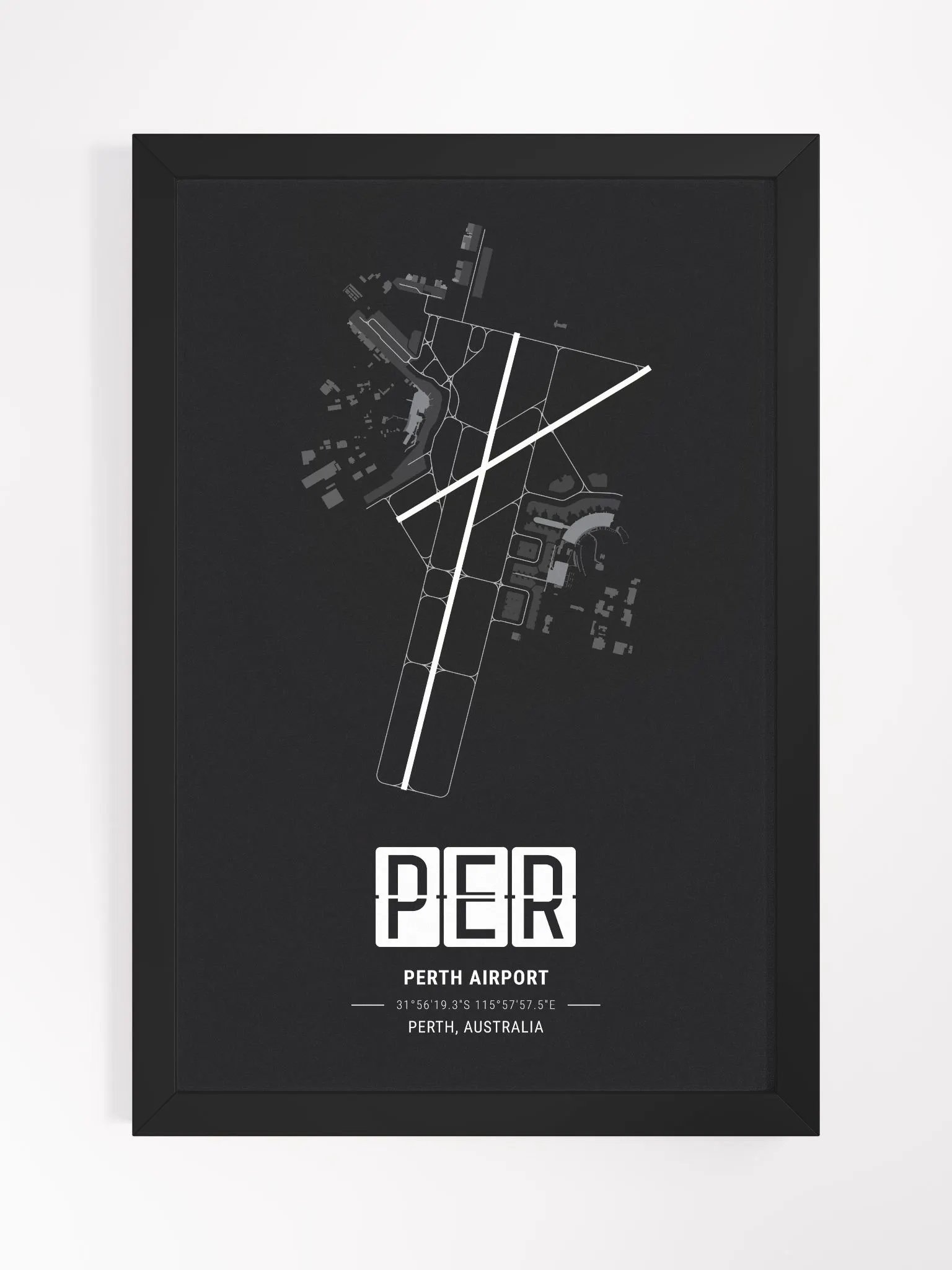 Framed Airport PER Premium Map On Matt Paper product image (1)