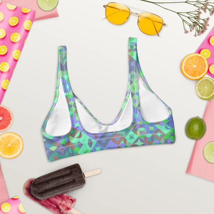 Colorful Vector Patterns Design Padded Bikini Top - v11 product image (2)