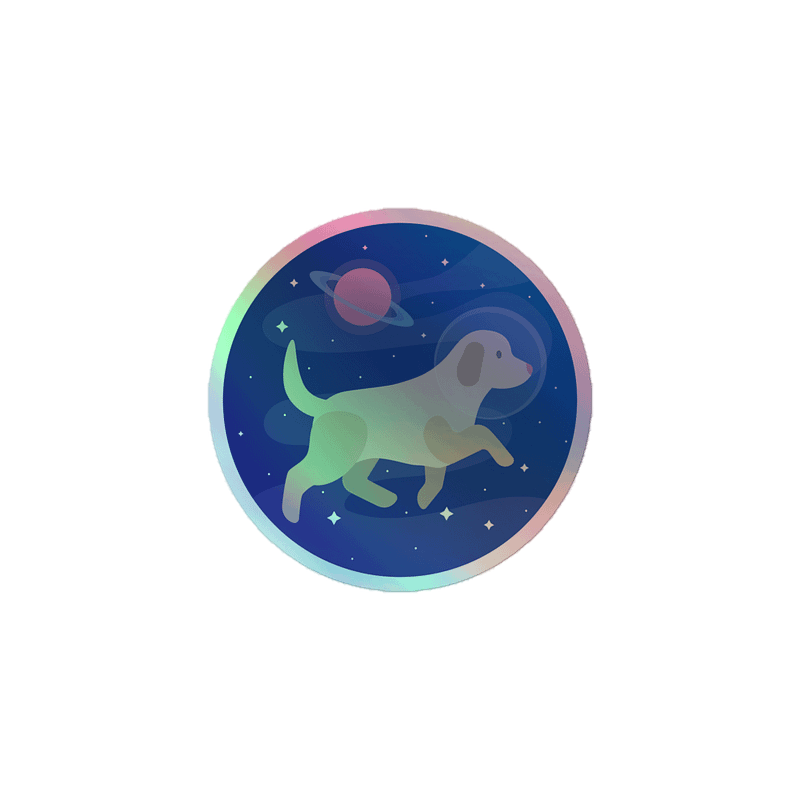 Space Doggo Holographic Sticker