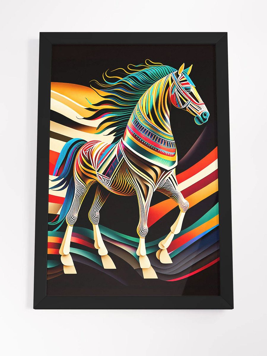 Stylized horse illustration made of coloured ribbons product image (24)
