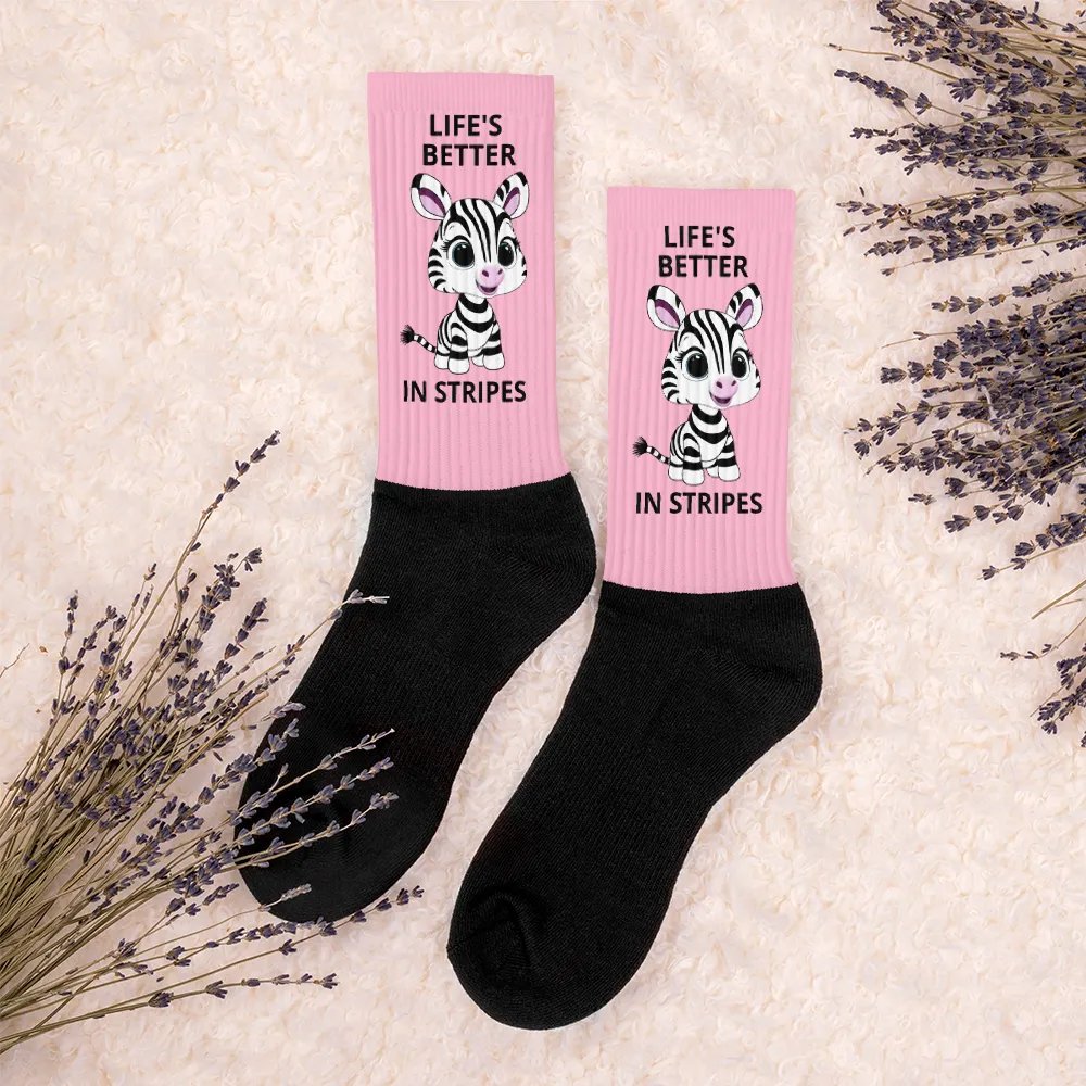 Life's better in stripes: pink cushioned socks. product image (4)