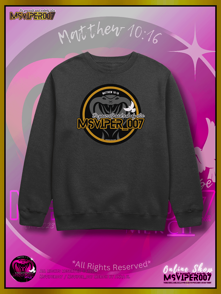 Sweatshirt - "MsViper_007™ Brand Classic" [gld-yllw/blk emblem] - Streetwear/Cozy Sweatshirt By Anna H. product image (1)
