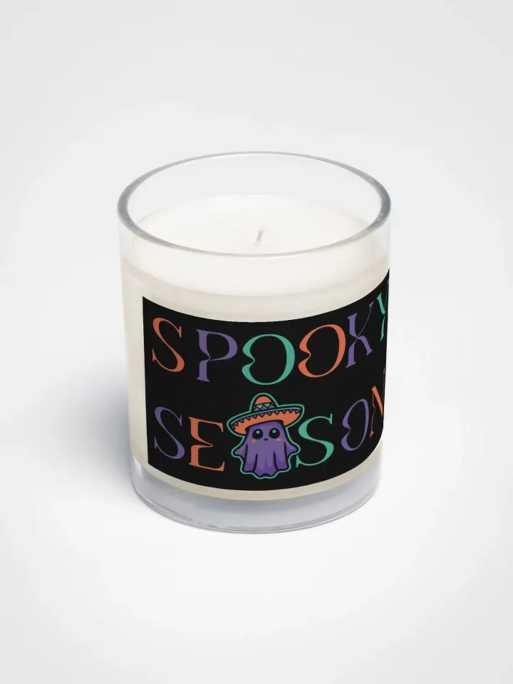 Spooky Season Sombrero Ghost Colorful Soy Wax Glass Jar Candle product image (2)