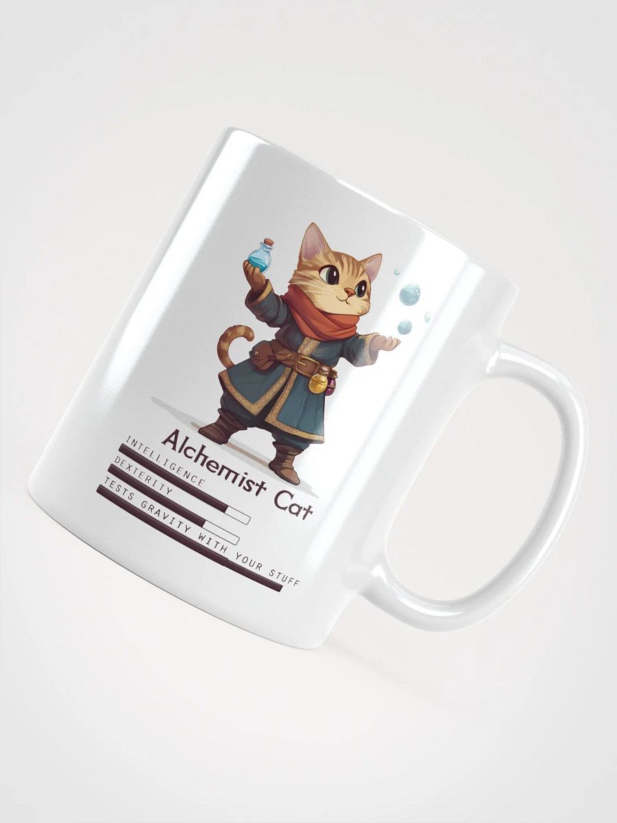 RPG Alchemist Cat white ceramic mug 11oz 15oz 20oz for gamers and cat lovers product image (4)