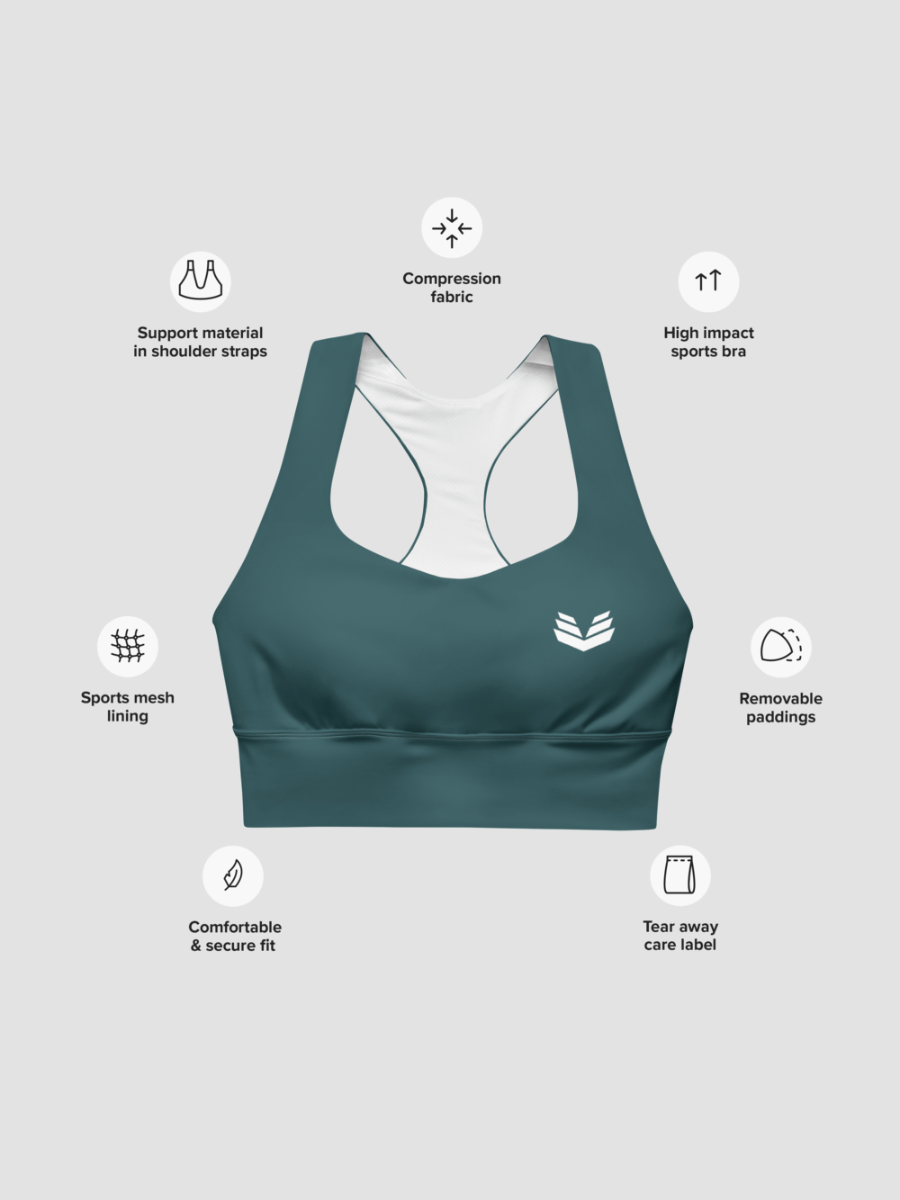 Longline Sports Bra - Deep Teal product image (7)