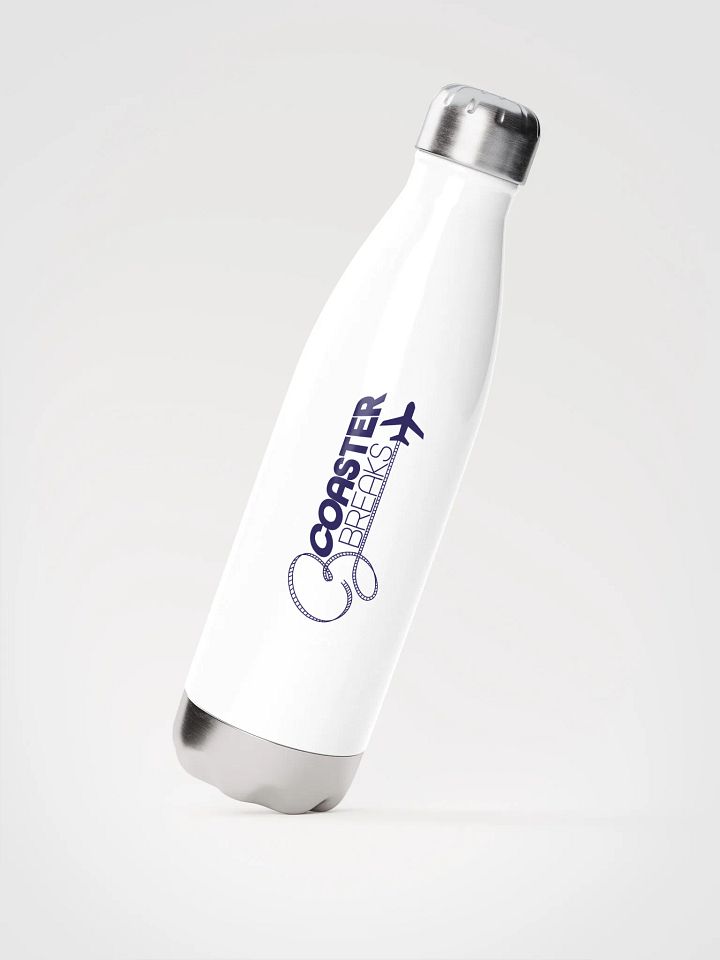 Coaster Breaks Stainless Steel Water Bottle - White & Navy product image (2)