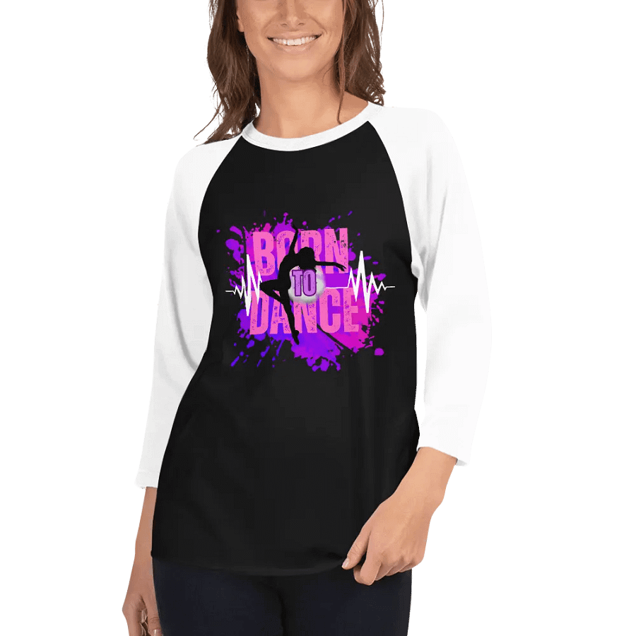 Born to Dance her Silhouette Dynamo Raglan Two Color Tee product image (4)