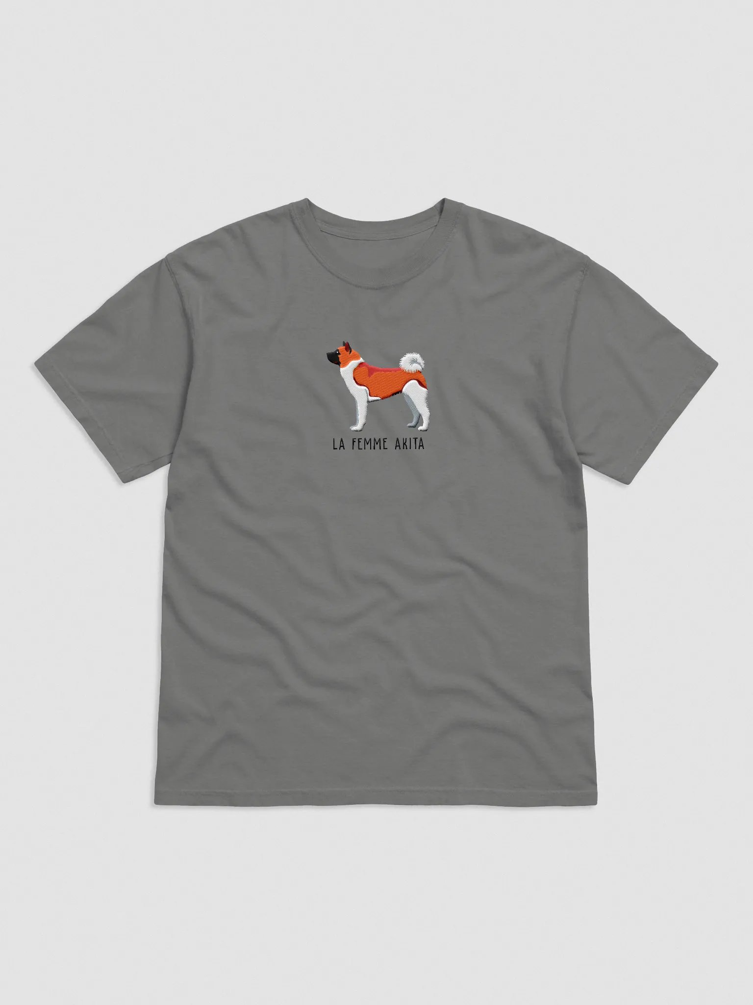 La Femme Akita T-Shirt(Embroidered) of an American Akita(Red) product image (4)