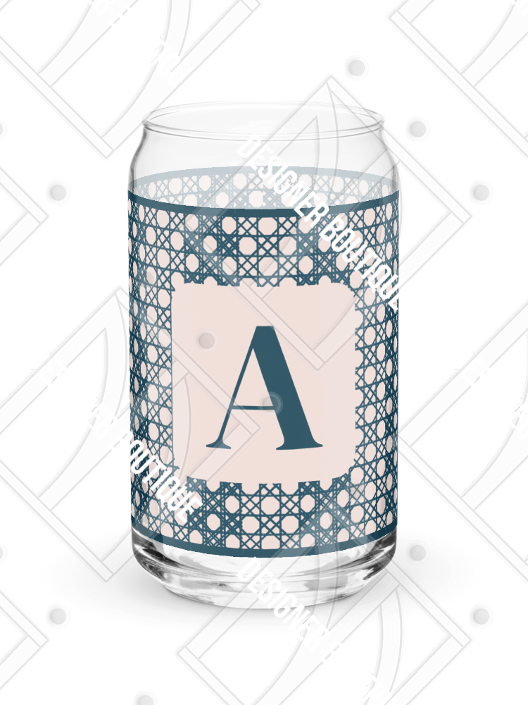 Le Rose Blue Monogram A Can-Shaped Glass product image (1)