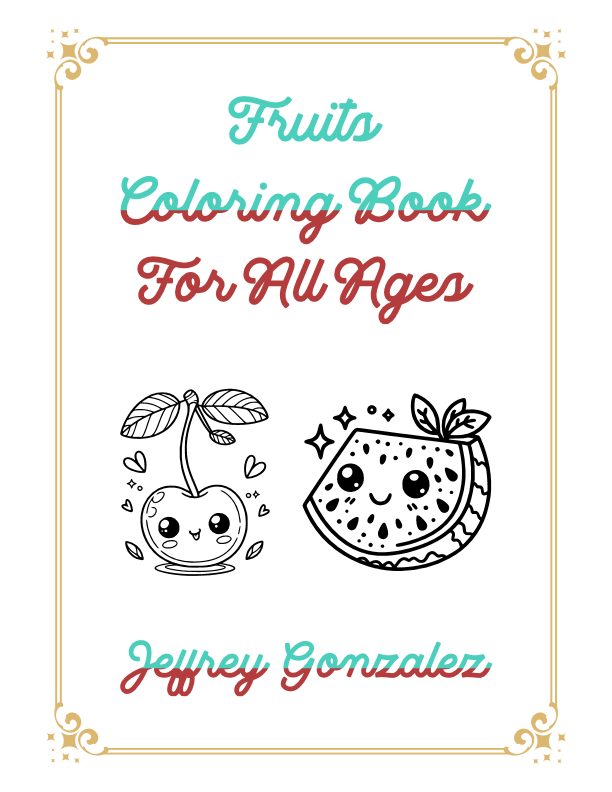 Fruits: Coloring Book For All Ages - Printable E-Book PDF product image (1)
