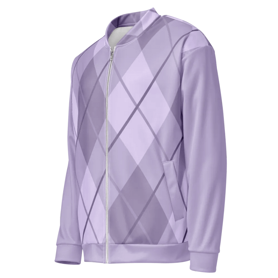 Lilac Argyle Bomber Jacket product image (3)