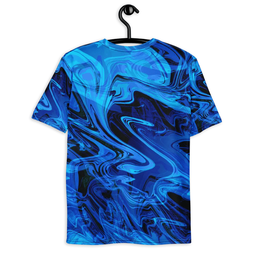 Blue and Black Swarm Pattern Urban Design T-Shirt product image (9)