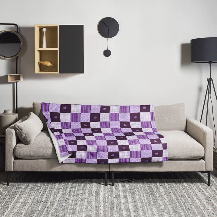 Tranquil Purple Patchwork: Custom Throw Blanket product image (2)