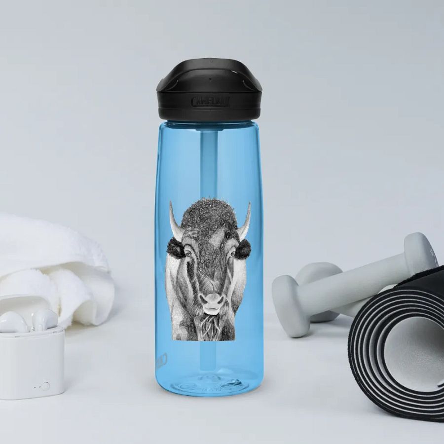 Bison Drawing Water Bottle Straw product image (69)