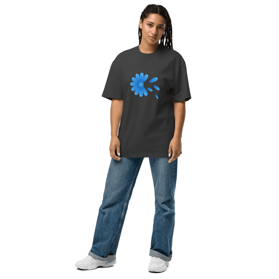 Floating Petals Blue Flower T-Shirt product image (8)