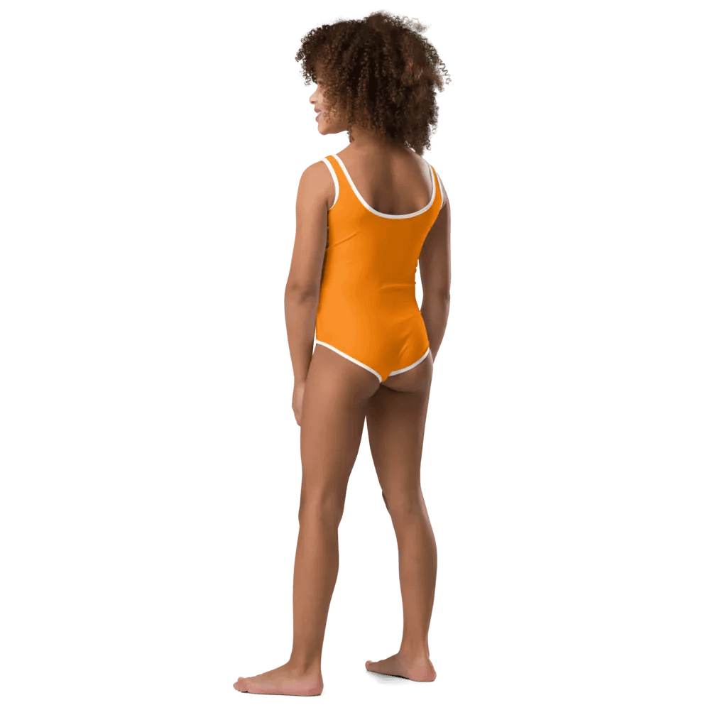 Kids Plain Color Orange Swimsuit product image (3)