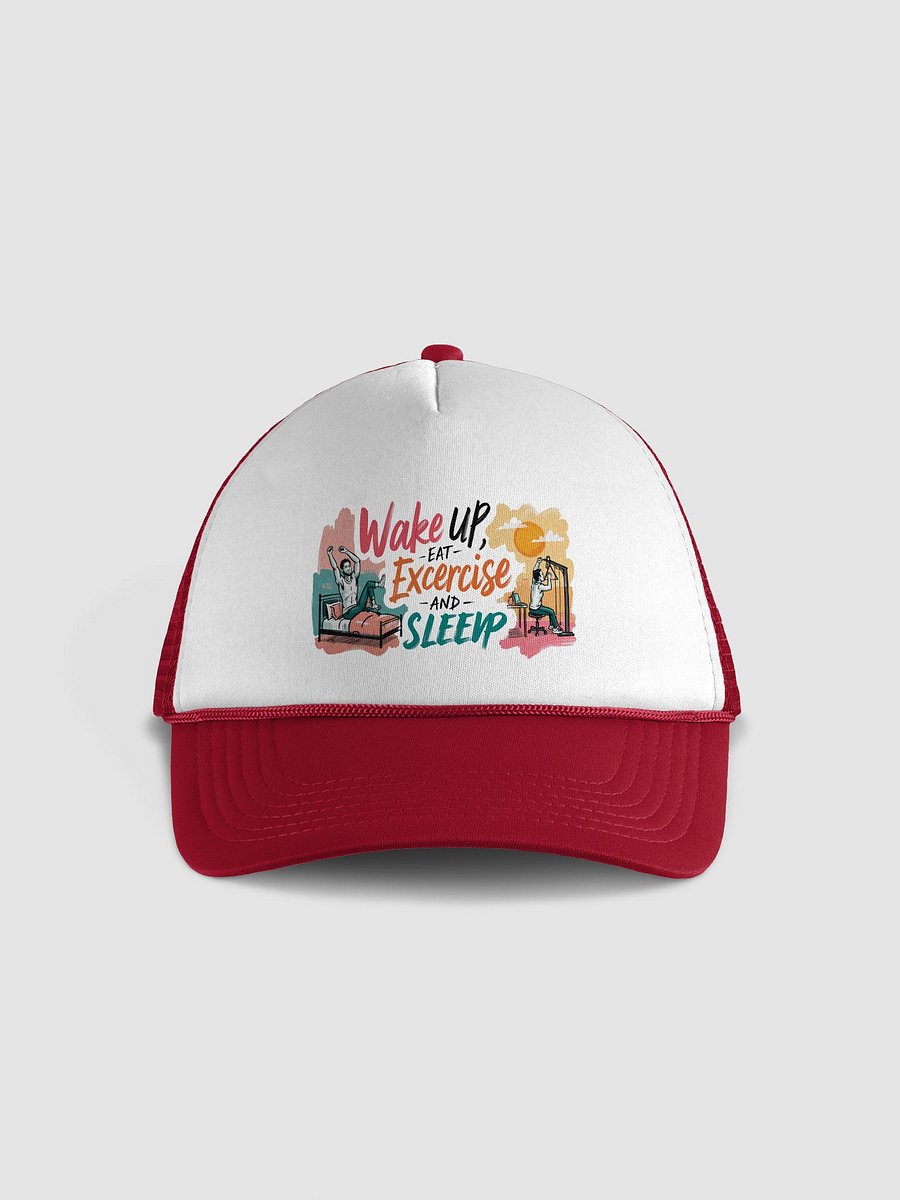 Sunrise Fitness Motivation | Wake-Up Workout Art Trucker Hat product image (1)