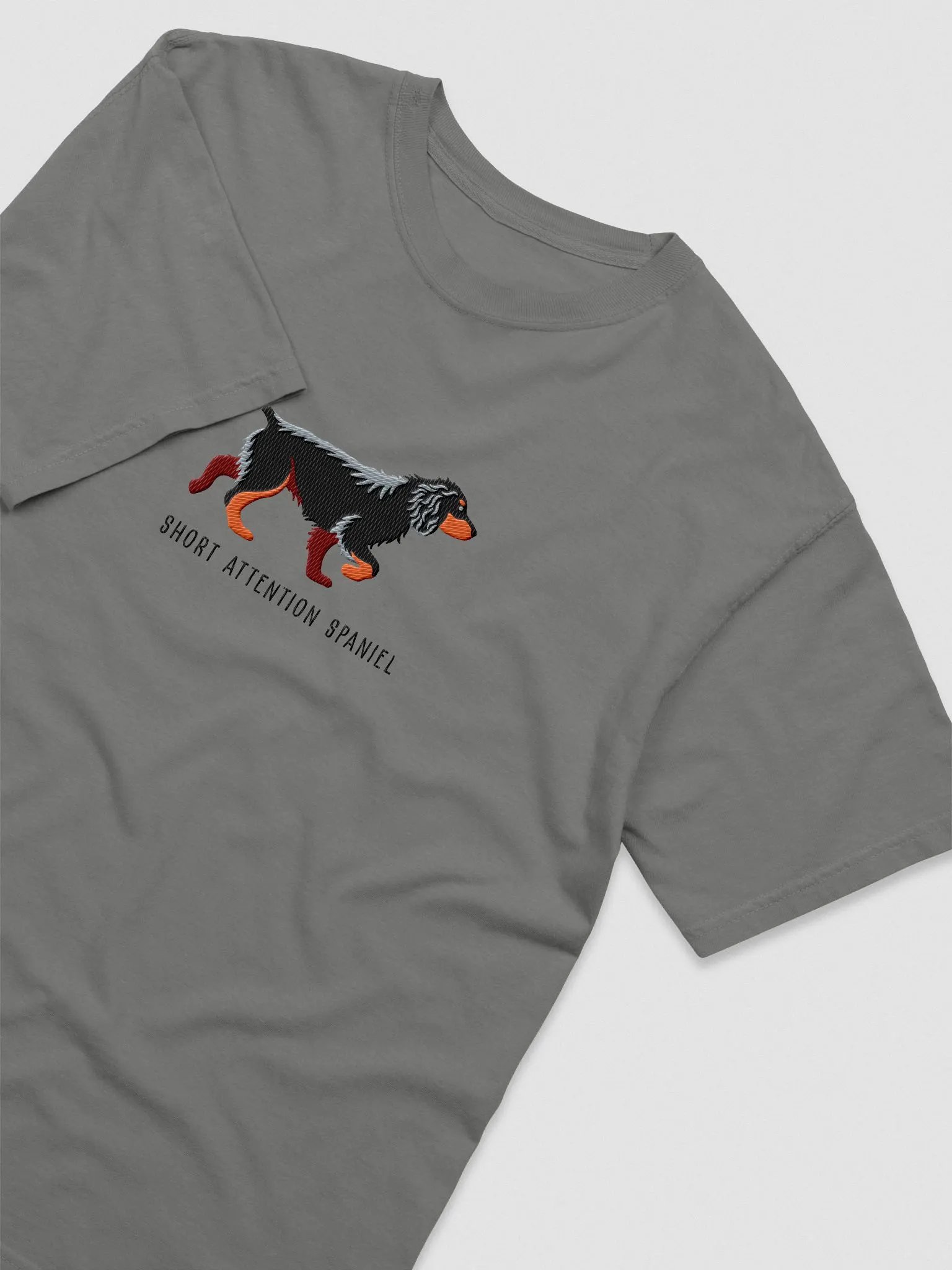 Short Attention Spaniel T-Shirt(Embroidered) of a Working Cocker Spaniel(Black & Tan) product image (6)