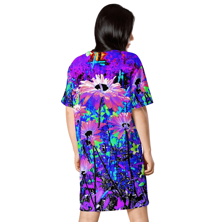 Abstract Surreal Daises in the Garden Ladies T Shirt Dress product image (2)