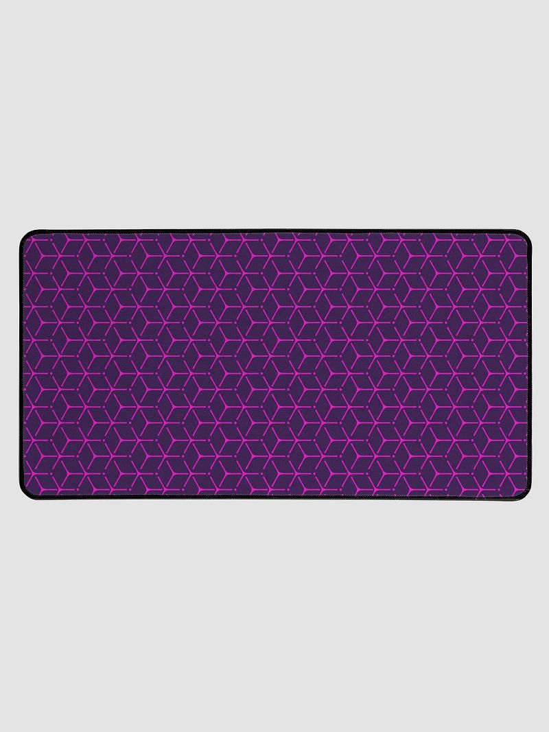 Desk Mat - Hot Pink and Purple Honeycomb Cube Pattern