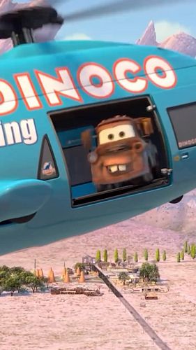 Mater got a ride over Radiator Springs in Dinoco's executive helicopter: Rotor Turbosky! #cars #pixar #disney #animation