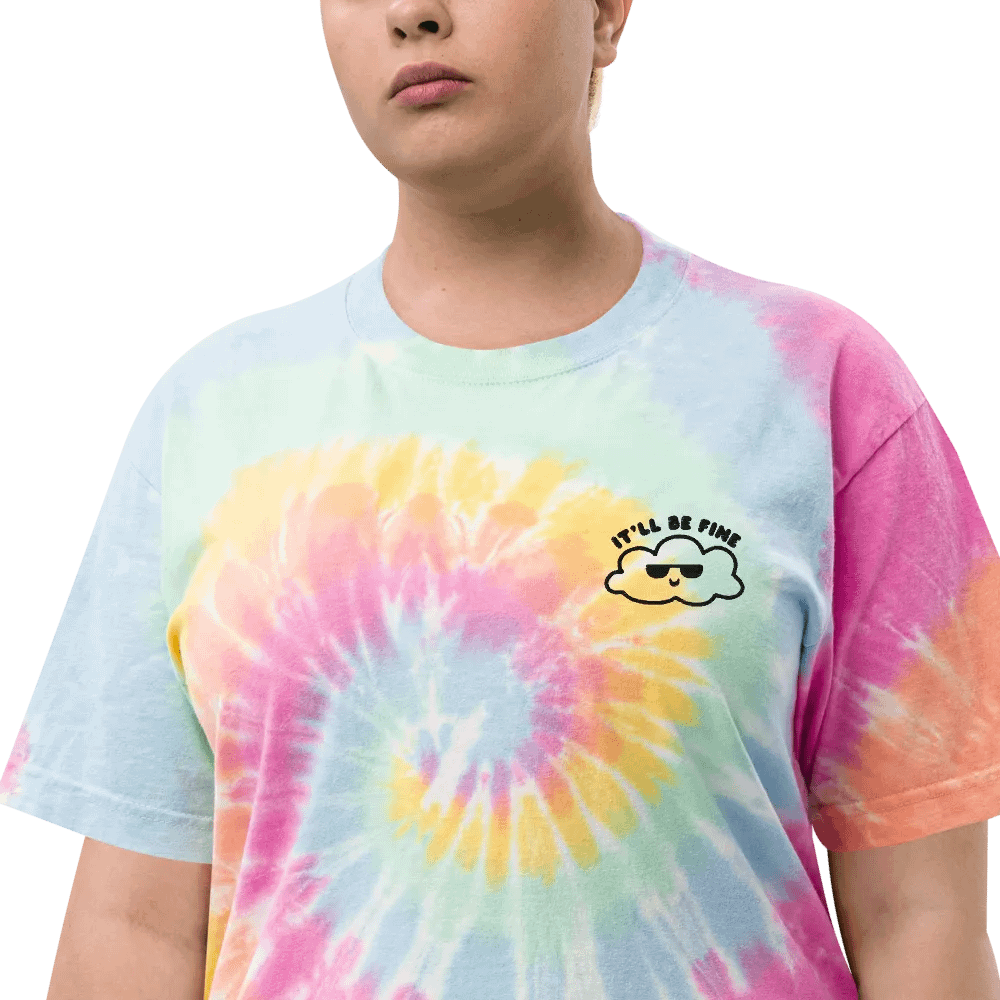 It'll Be Fine Tie Dye Tee - pastel (embroidered) product image (5)