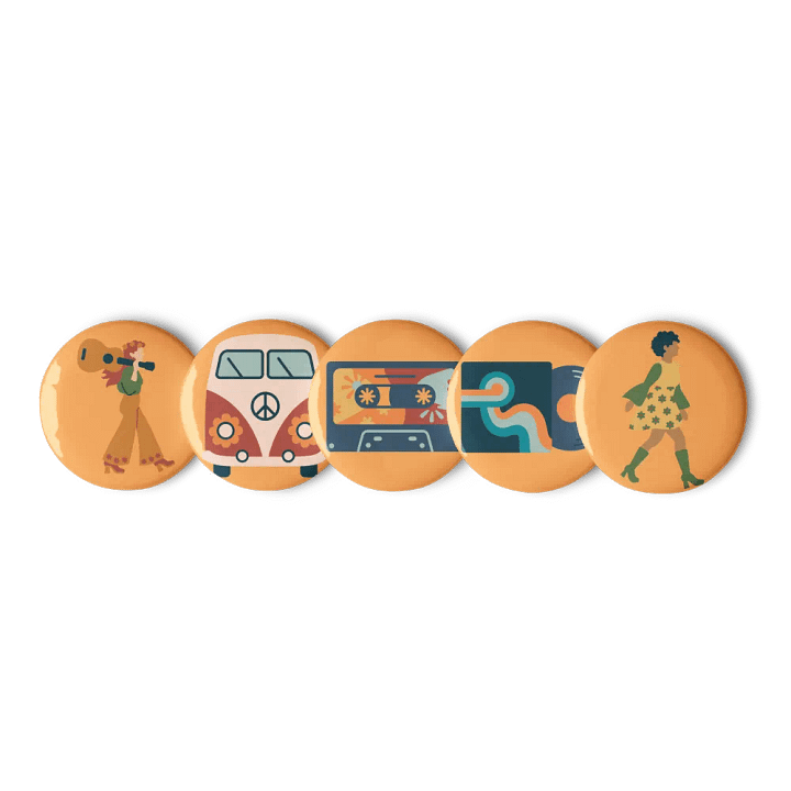 60's Inspired Pins Set of Five product image (2)
