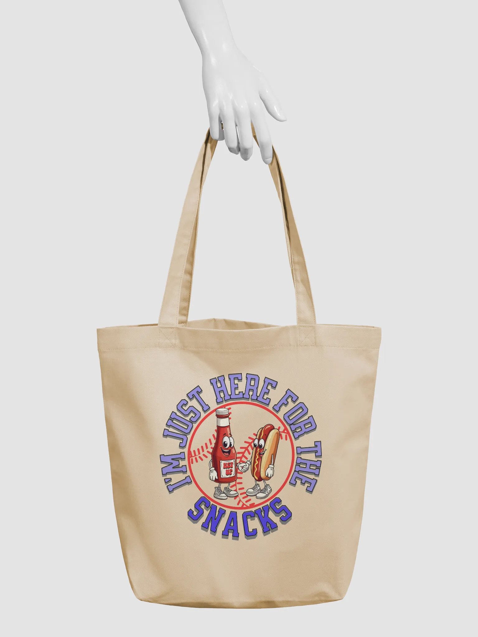 Im Just Here For The Snacks Baseball Lovers Eco-Friendly Tote Bag product image (6)