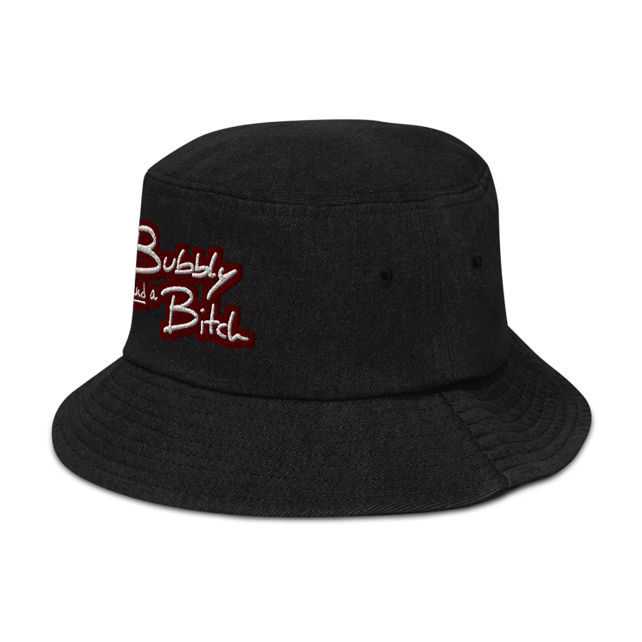 Bubbly and a B*tch (maroon bubble design 2) denim bucket hat product image (4)