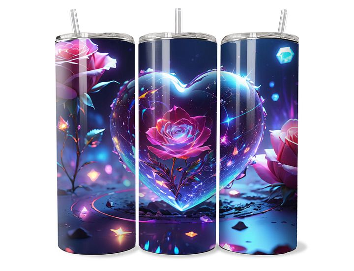 Eternal Love Rose Heart Tumbler - 20oz Stainless Steel product image (1)