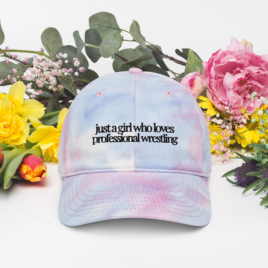 Just A (Wrestling) Girl Embroidered Tie Dye Dad Hat - Black Font product image (10)