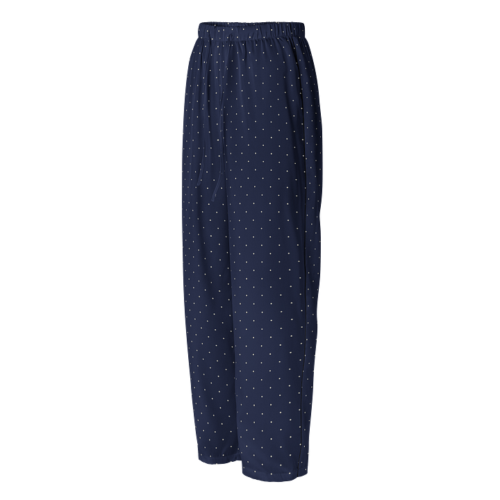 White on Navy Polka Dot Long Pajama Pants product image (1)