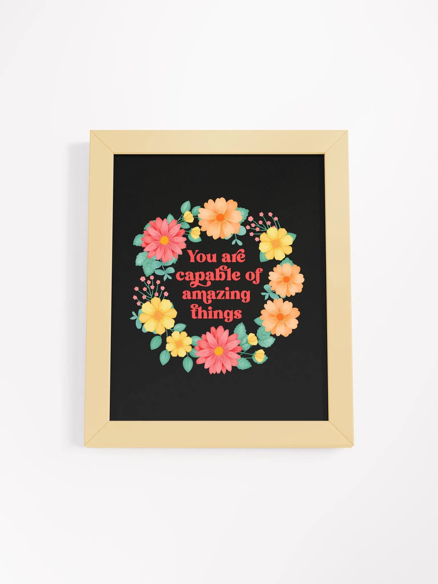 You are capable of amazing things - Motivational Wall Art Black product image (4)