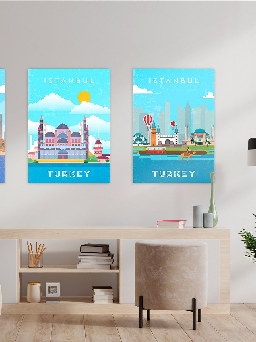 Istanbul, Turkey — Retro travel minimalist poster, retro travel art product image (2)