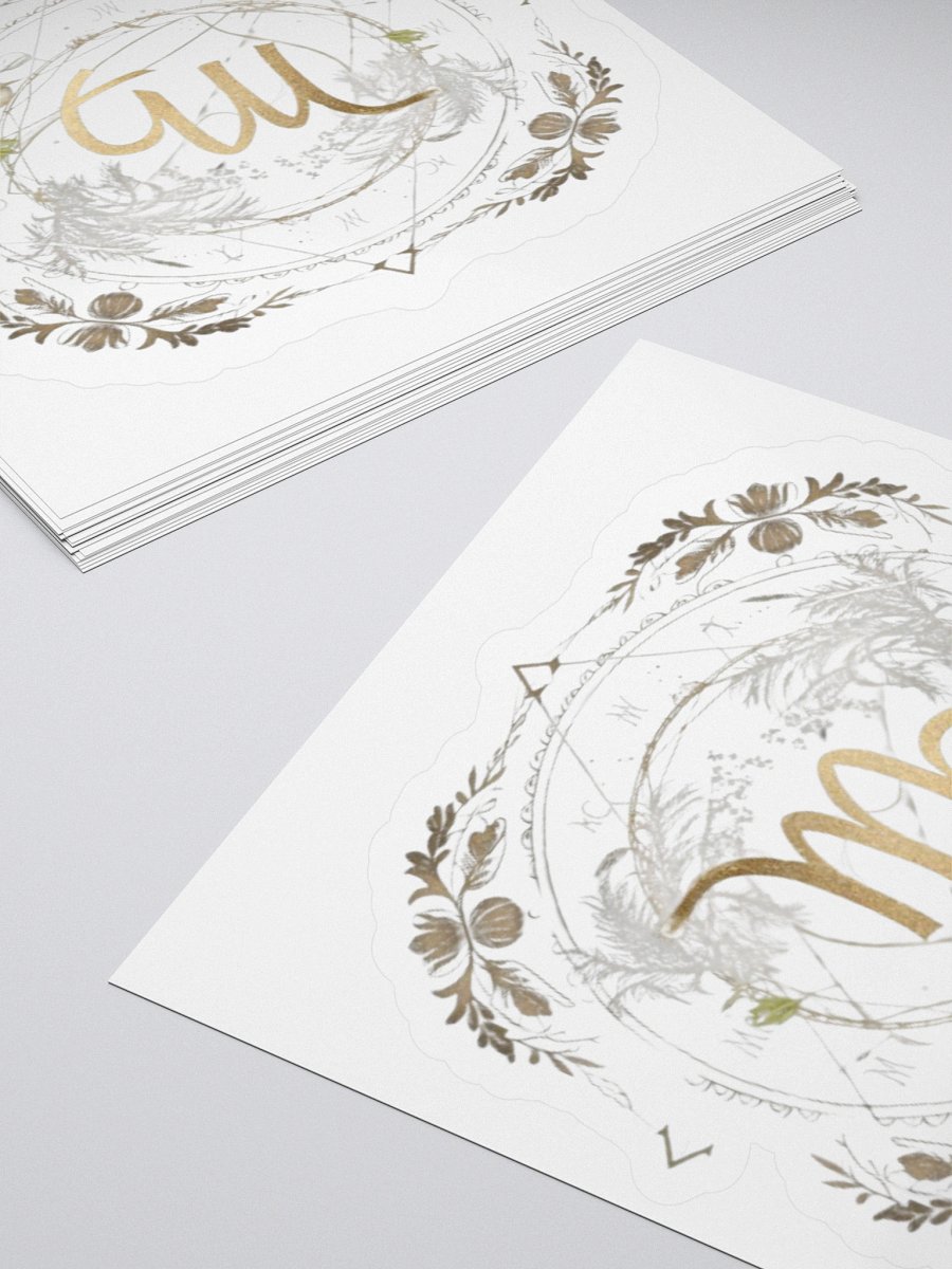 Virgo Zodiac Sticker - Maiden with Wheat & Floral - Durable Vinyl product image (11)
