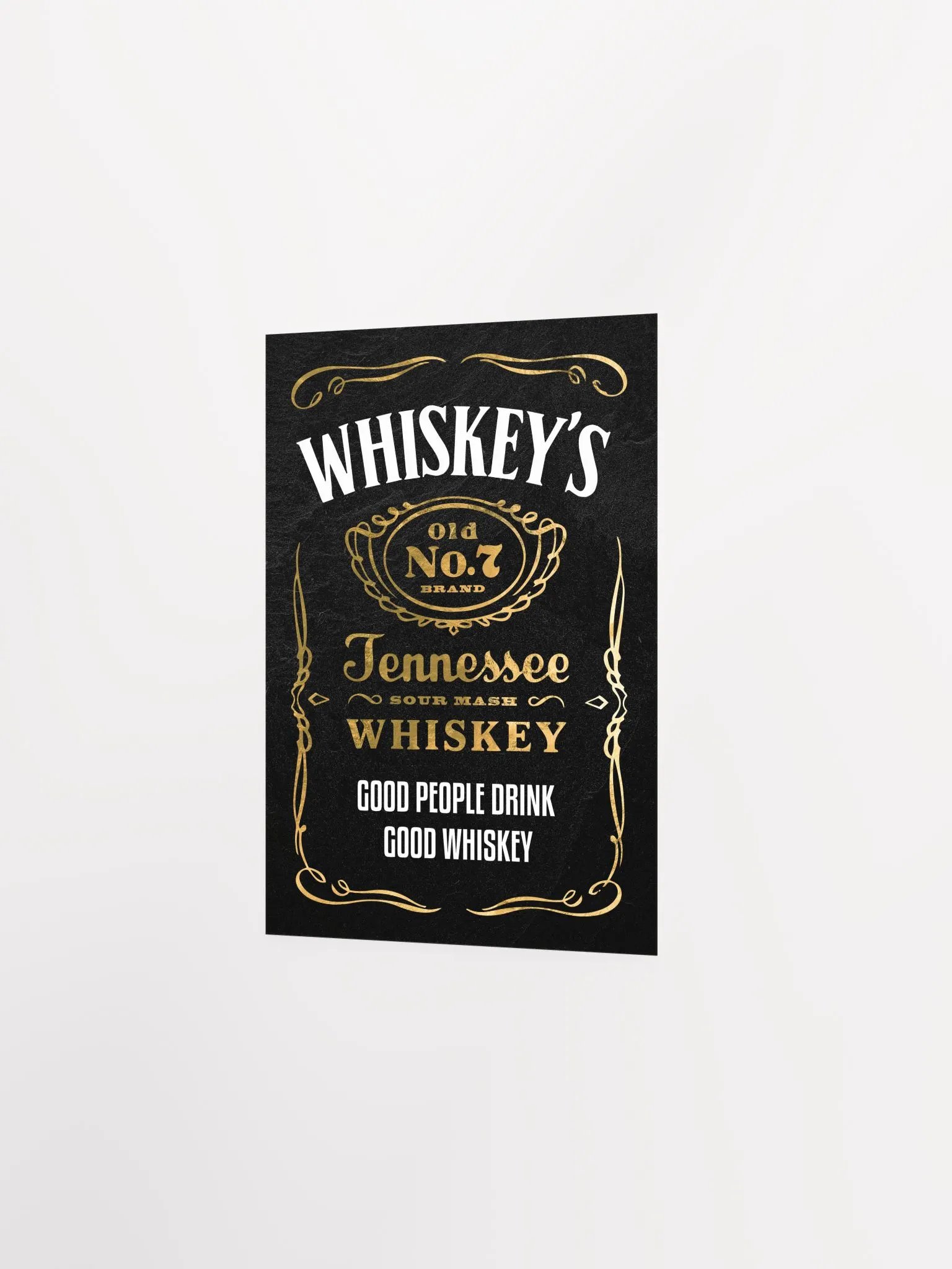 Good people drink good whiskey / Jack Daniel's — Whiskey gold blackboard art deco poster with quote, vintage gold poster product image (7)
