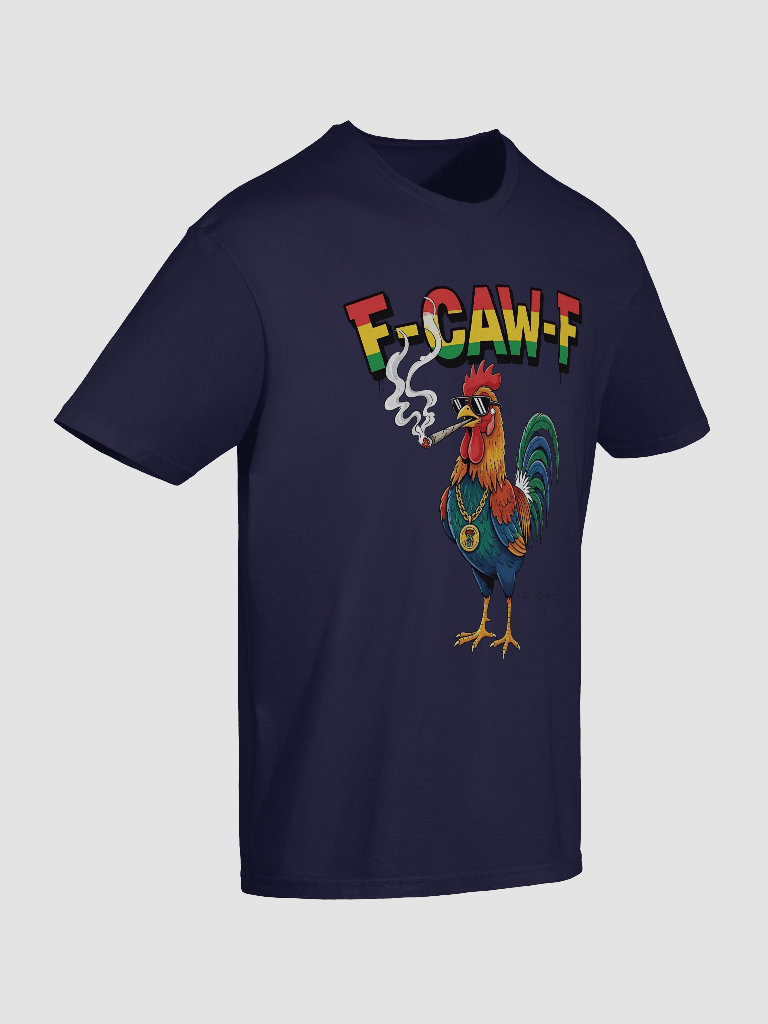 Funny Rooster T-Shirt – Big Rooster Graphic Tee with “F-CAW-F” Slogan – Farm Humor Shirt, Gag Gift product image (98)