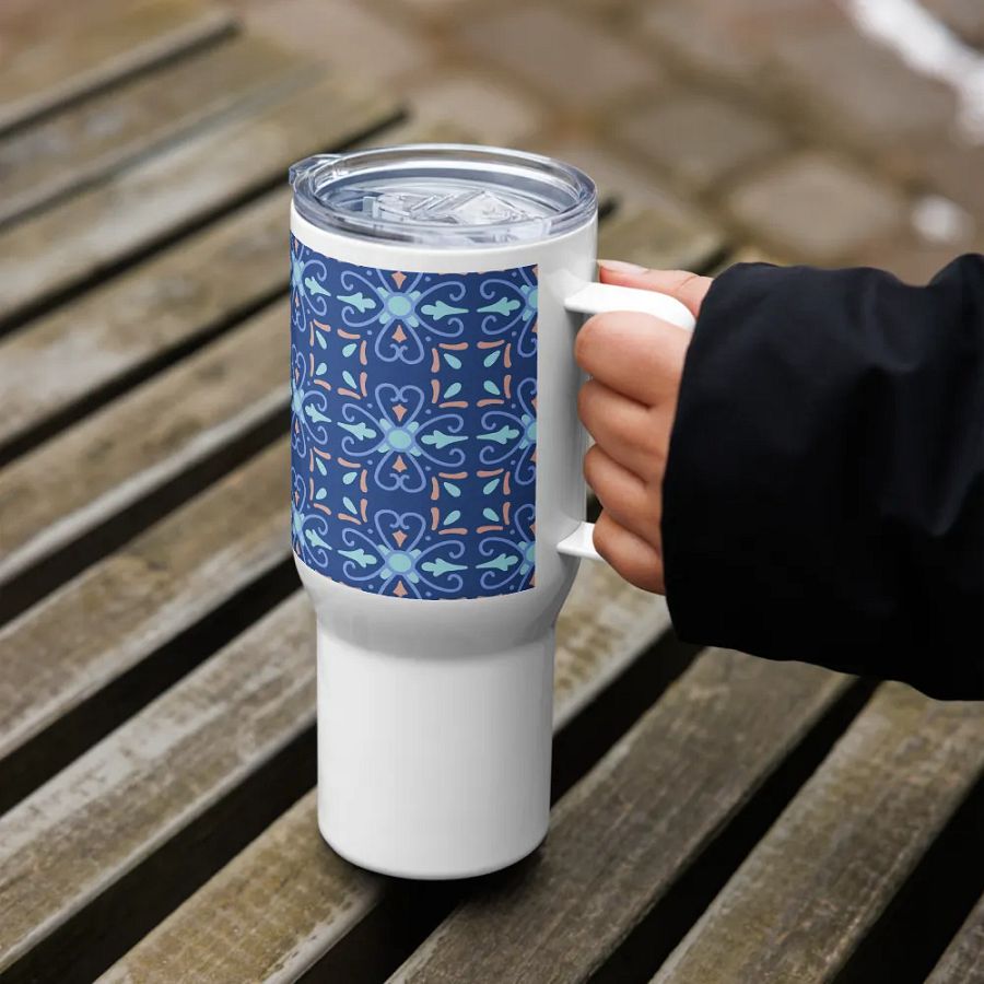 Blue Floral 25oz Travel Mug product image (4)
