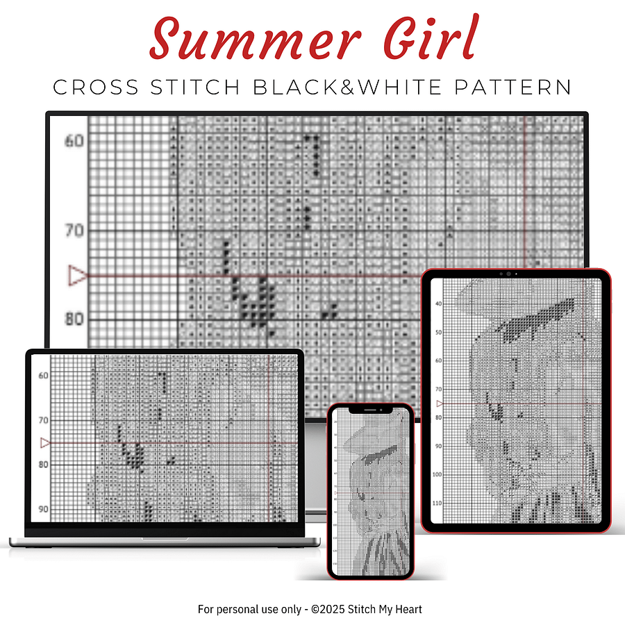 Summer Girl With Flowers Cross Stitch Pattern product image (4)