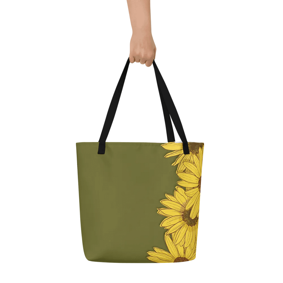 “Sunflower Stripes” Large Tote Bag product image (9)