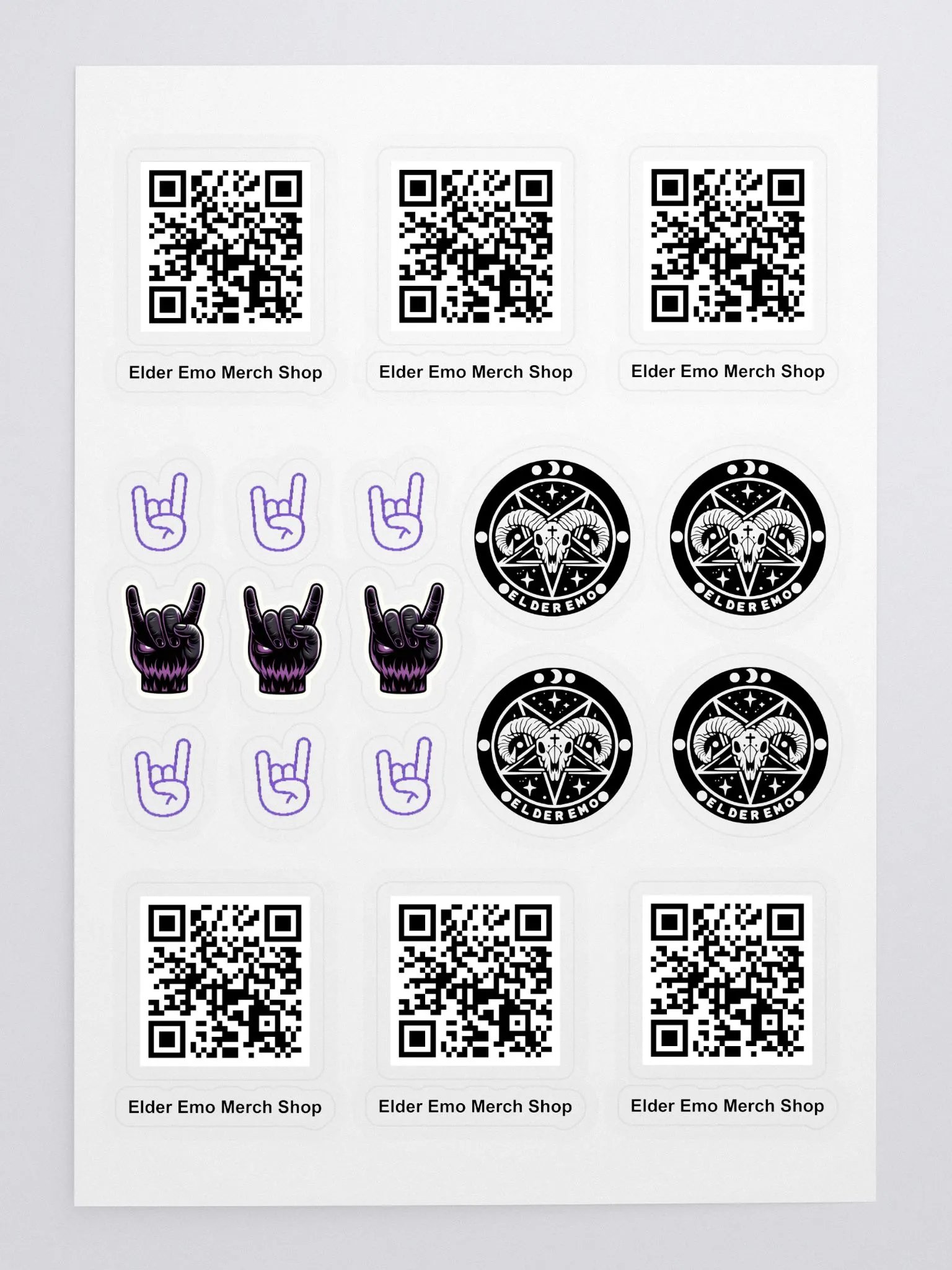Elder Emo Merch Shop QR Code Sticker Sheet product image (1)