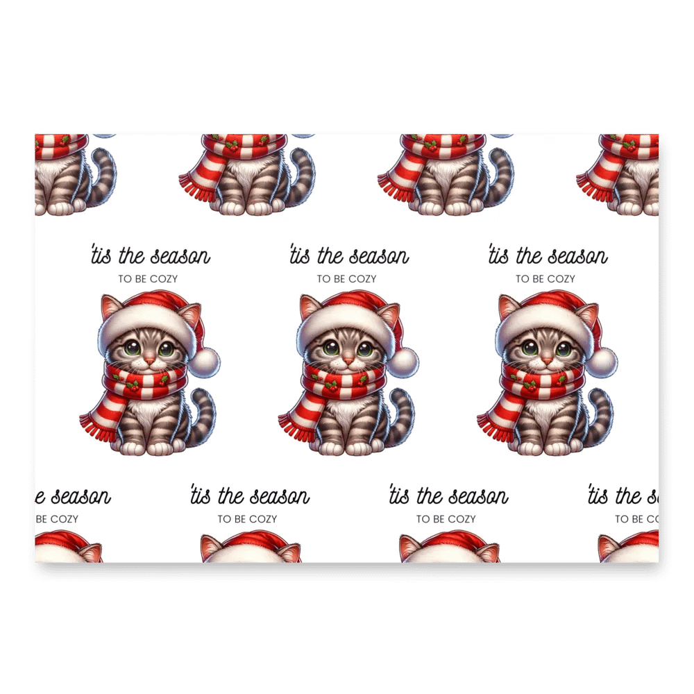 Cute Christmas Cats Wrapping Paper (3 Different Sheets Included) product image (3)
