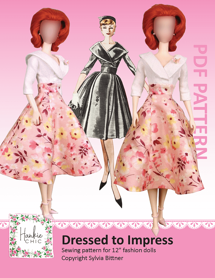 Dressed to Impress sewing pattern for 12" fashion dolls product image (1)