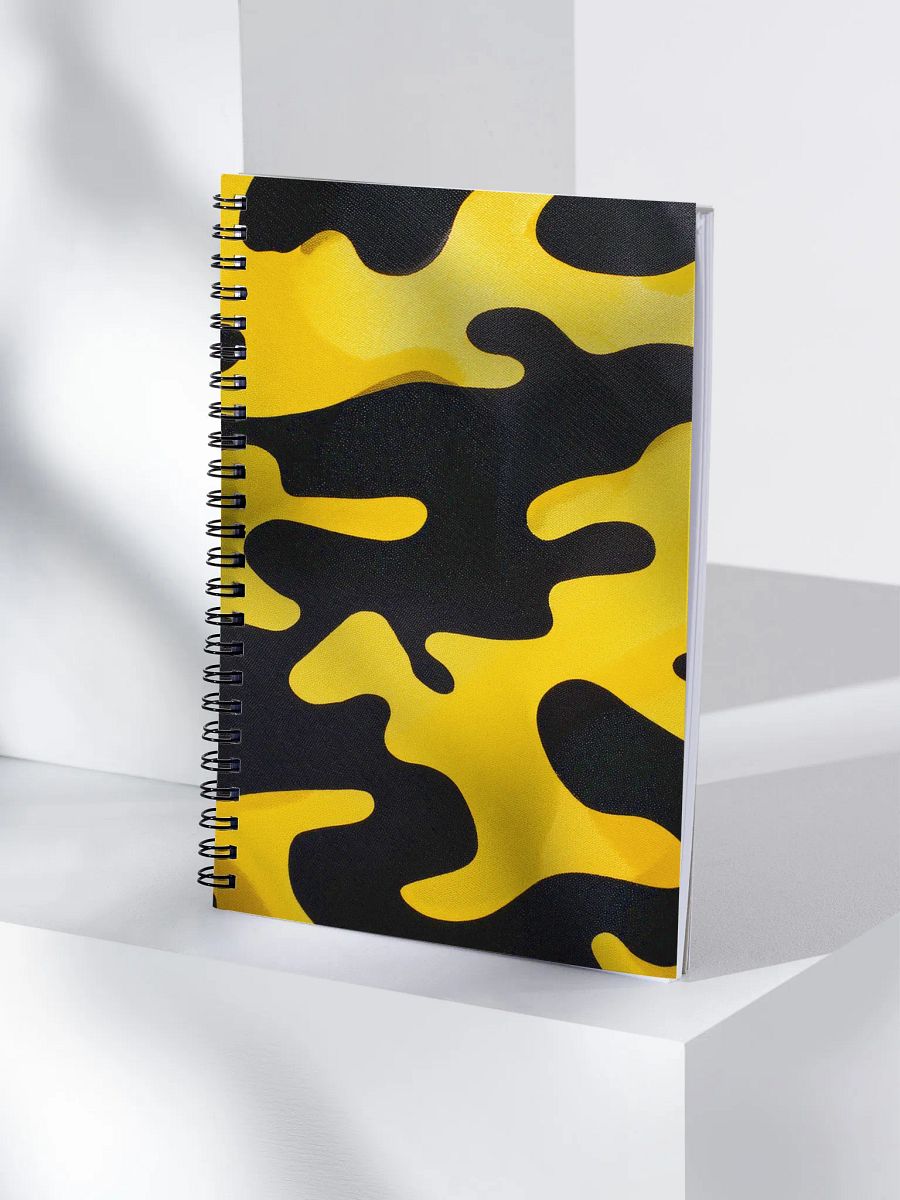 Spiral Notebook black and yellow camo product image (4)